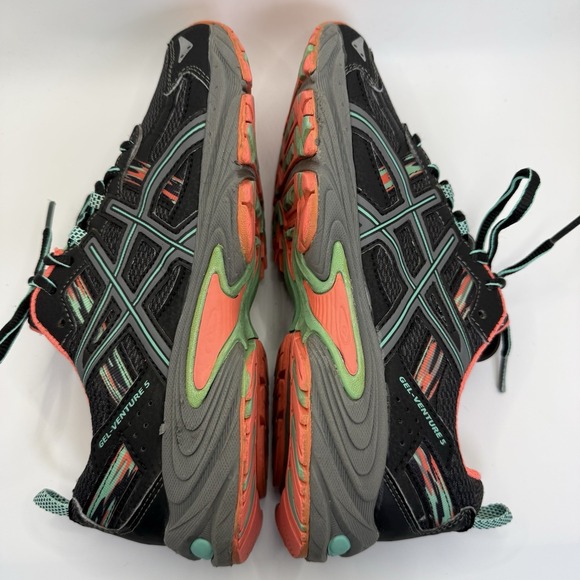 Asics Womens Gel Venture 5 T5N8N Black/Coral/Teal Running Shoes Size 6.5 - Picture 9 of 11